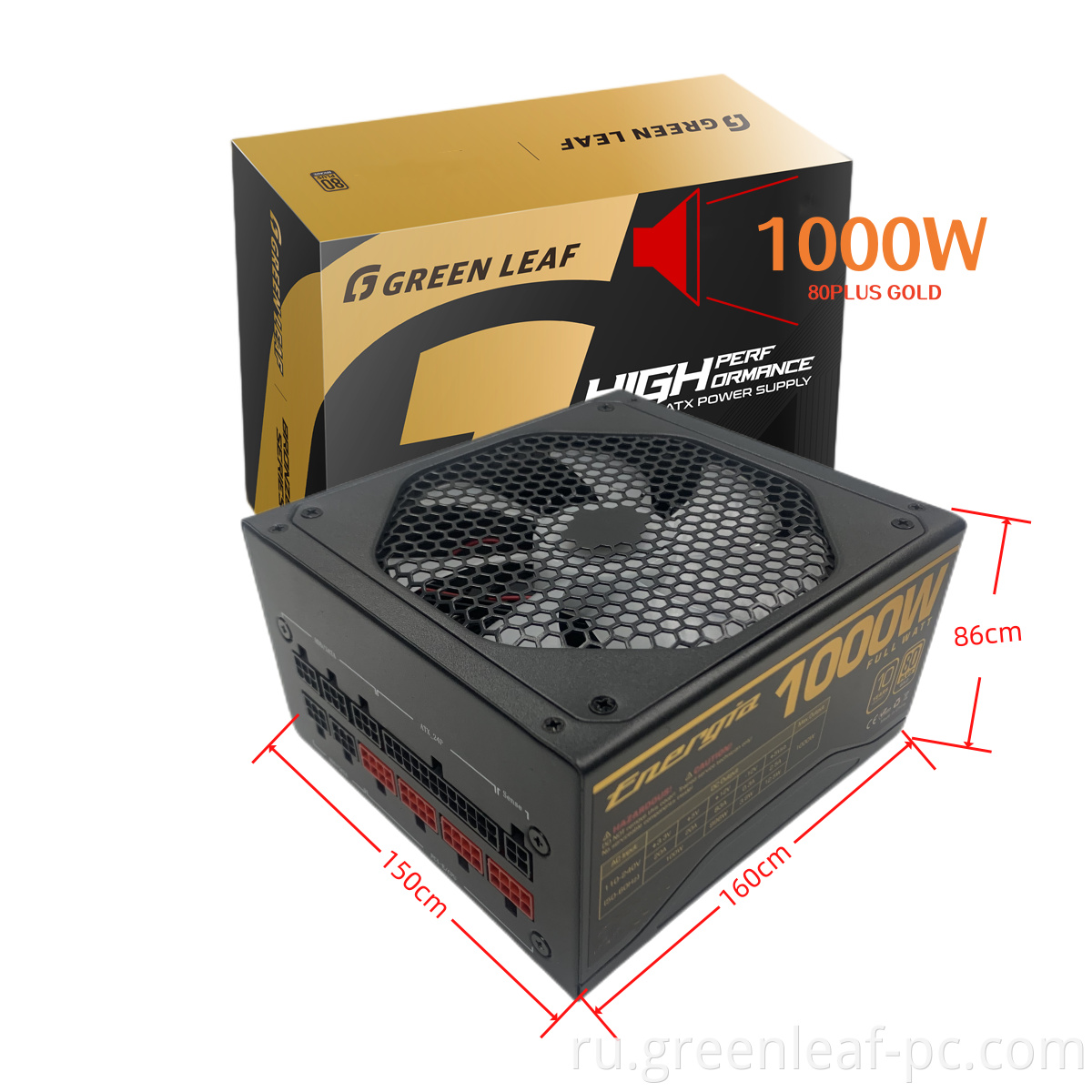 Green Leaf 1000W 80plus Gold Power Supply